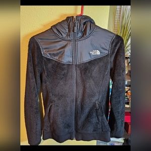 The North Face Women's Jacket Black Fleece Fuzzy Full Zip Hooded Outdoors Size S